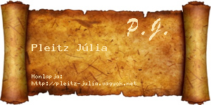 Pleitz Júlia névjegykártya