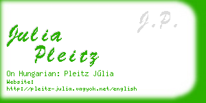 julia pleitz business card